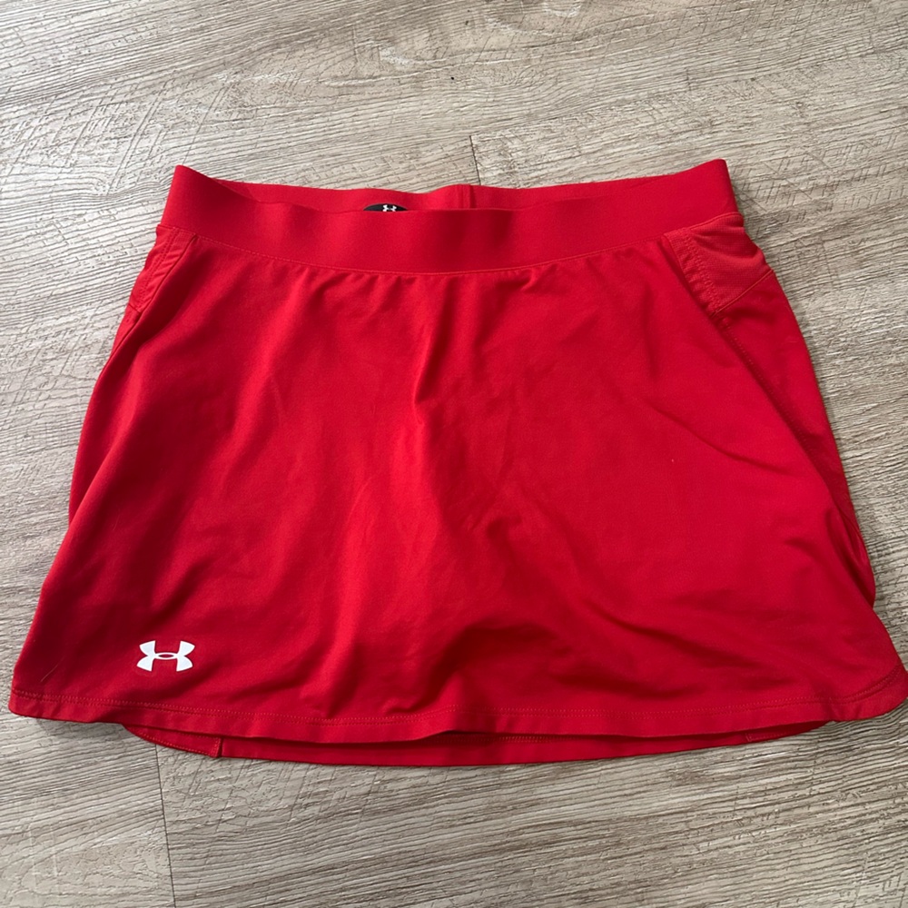 Under armor red golf/tennis skirt size S